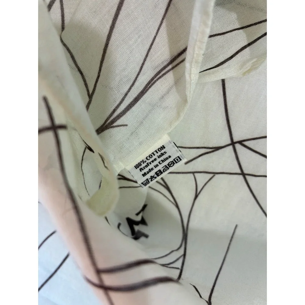 Memo Paris Scarf Bird Star Graphic Print Womens OS White Excellent